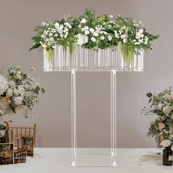 Blomsterstander - Akryl - Fritstående - Bæreevne 5 kg - Tilpasningsbar - Til Bryllup, Fester, Hjem - Klar