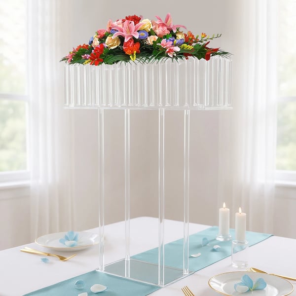 Blomsterstander - Akryl - Fritstående - Bæreevne 5 kg - Tilpasningsbar - Til Bryllup, Fester, Hjem - Klar