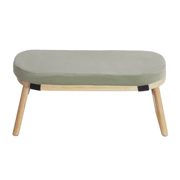 Meditationspall i bambu - Hopfällbar bänk - Ergonomisk - Sittdyna i sammet - Maxbelastning 180 kg - Montering krävs - För yoga och meditation