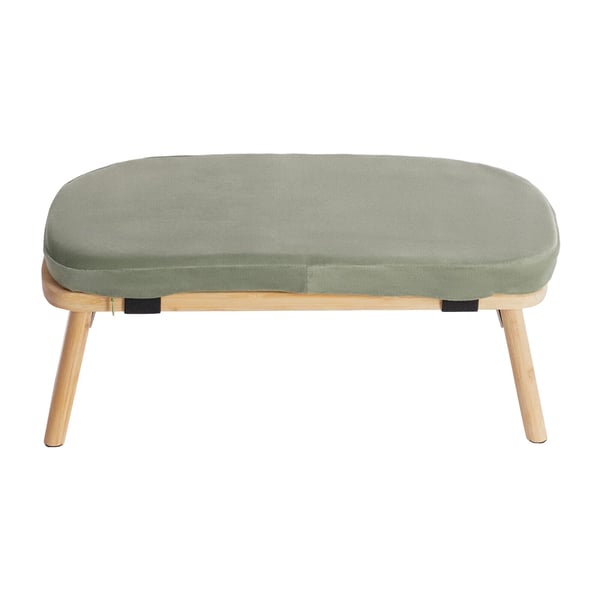 Bambus meditationsbænk - Sammenklappelig skammel - Ergonomisk - Fløjlspude - Max belastning 180 kg - Samling påkrævet - Til yoga og meditation