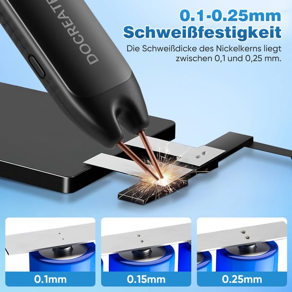 Batteripunktsvejser - Håndholdt - Automatisk/Manuel Tilstand - 99 Justerbare Niveauer - LED-Display - Til Batteripakker - Sort