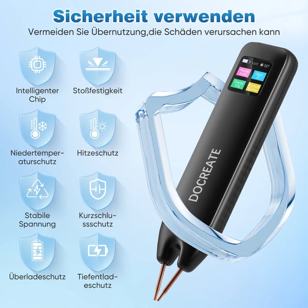 Batteripunktsvejser - Håndholdt - Automatisk/Manuel Tilstand - 99 Justerbare Niveauer - LED-Display - Til Batteripakker - Sort