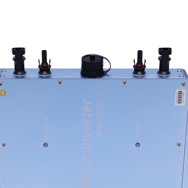 Solcelleinverter - Nettilsluttet mikroinverter - Effekt 1200W - Udgang 220V AC - Indgang 17–50V DC - Vandtæt - LCD-skærm - PLC, Maks 6/fase