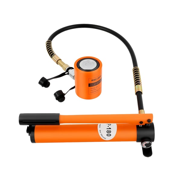 Hydraulinen käsipumppu ja sylinteritunkki - Kapasiteetti 20 t (20 000 kg) - Manuaalinen - Teräs - ZG 3/8 (≈0,95 cm) Liitin - Porta Power