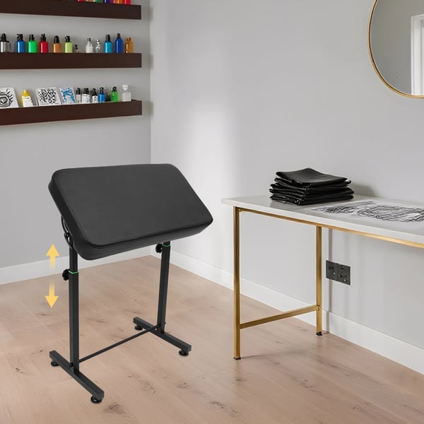 Tatueringsarmstöd - Stativ - 180° Tilt - Skumvadderad Dyna - Höjdjusterbar 69–102 cm - 30 kg Maxbelastning - För Salonger