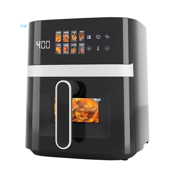 Ilmafrittaattori / Airfryer - 5,5 L - 1500 W - Katseluikkuna - Kosketusnäyttö - 8 esiasetusta - EU-pistoke - Musta