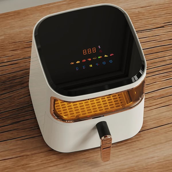 Airfryer Varmluftsfriture - 6,5 L - Vindue - Hurtig Varmluftscirkulation - Touchskærm - 8 Forudindstillede Programmer - EU-stik 110 V - Hvid