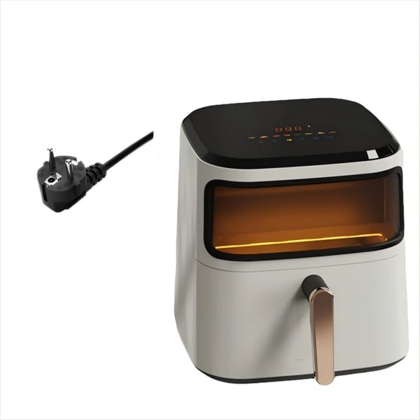 Airfryer Varmluftsfriture - 6,5 L - Vindue - Hurtig Varmluftscirkulation - Touchskærm - 8 Forudindstillede Programmer - EU-stik 110 V - Hvid