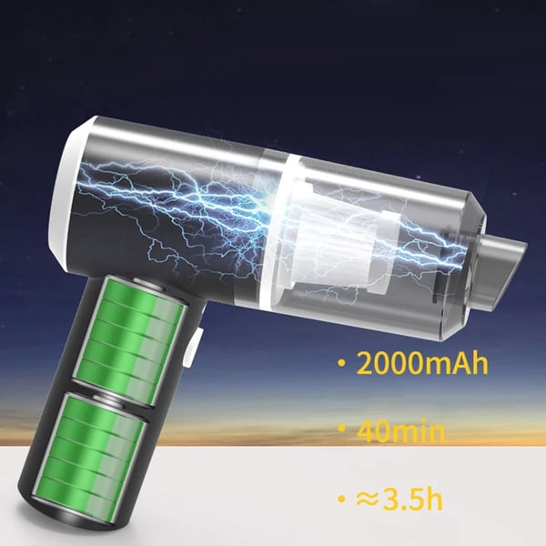 Bilstøvsuger - Trådløs Håndstøvsuger - USB-opladning 5 V - 120 W - Våd & Tør - Fladt Mundstykke - Mini - Sort