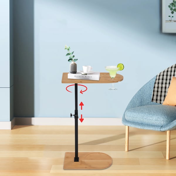 Sidebord - Sofabord - Bambus - Minimalistisk Moderne - 40×22 cm - Uden Hjul - Træfarve