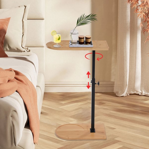 Sidebord - Sofabord - Bambus - Minimalistisk Moderne - 40×22 cm - Uden Hjul - Træfarve