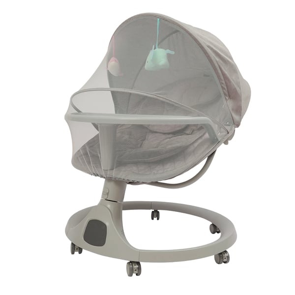 Elektrisk babygunga - Babyvagga/babykorg - 5 hastigheter - Bluetooth - Fjärrkontroll - Musik - 0–18 månader - 20 kg - Grå