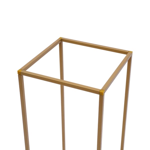 Blomsterstativ - Søjlestativ - Sæt med 10 - Bordplacering fritstående - Max belastning 5 kg pr. stk - Jern + plast - Samling kræves - Guld