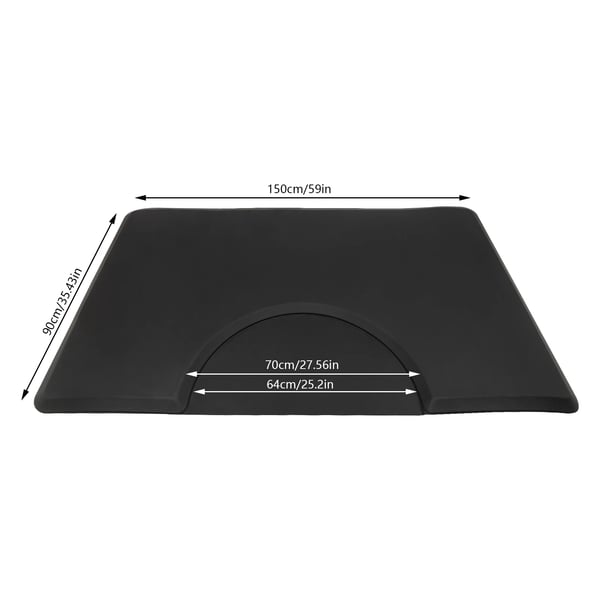 Frisørmåtte - Rektangulær 91 x 152 cm - Tykkelse 18 mm - Skridsikker - Vandtæt - Ergonomisk Anti-træthed - PU-læder - Bordeaux