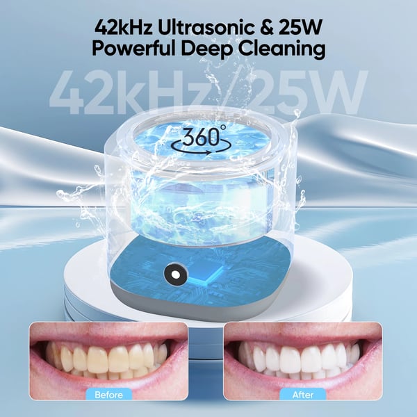 Ultralydsrenser - Smykker Briller Ure - 45 kHz - 25 W - 220 V EU-stik - <300 ml - 360° Rengøring - Timer - Vinrød
