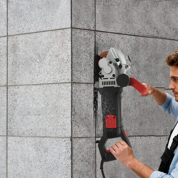 Rillefræser - Vægfræser til beton/tegl - 4800 W - Børsteløs Motor - 6200 RPM - 220 V 50/60 Hz - Støvfri - Rød