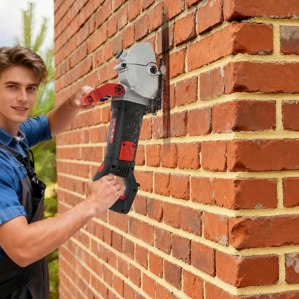 Rillefræser - Vægfræser til beton/tegl - 4800 W - Børsteløs Motor - 6200 RPM - 220 V 50/60 Hz - Støvfri - Rød
