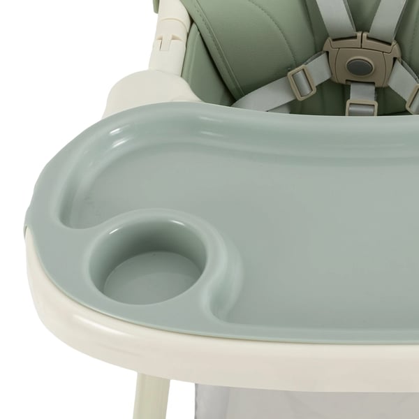Baby højstol - Højstol & vippestol 2‑i‑1 - 360° drejehjul - Justerbar - 6 mdr–3 år - Lysegrøn