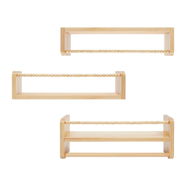 Væghængte boghylder - 3-pak træhylder - 40 x 10 cm - Til børneværelse/badeværelse/stue - Multifunktionel opbevaring - Sort