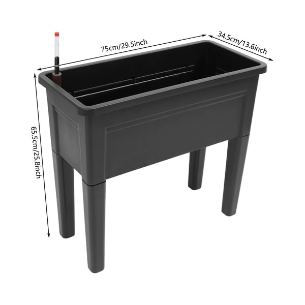 Højbed - Plantekasse - 2-pak - Fritstående - Udendørs - Plastik - 75 × 34,5 × 65,5 cm - Sort