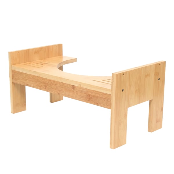 Toilet fodskammel - Justerbar squat-skammel - Bambus - Højde 18–23 cm - Mål 45×25×22,5 cm - Lysegul