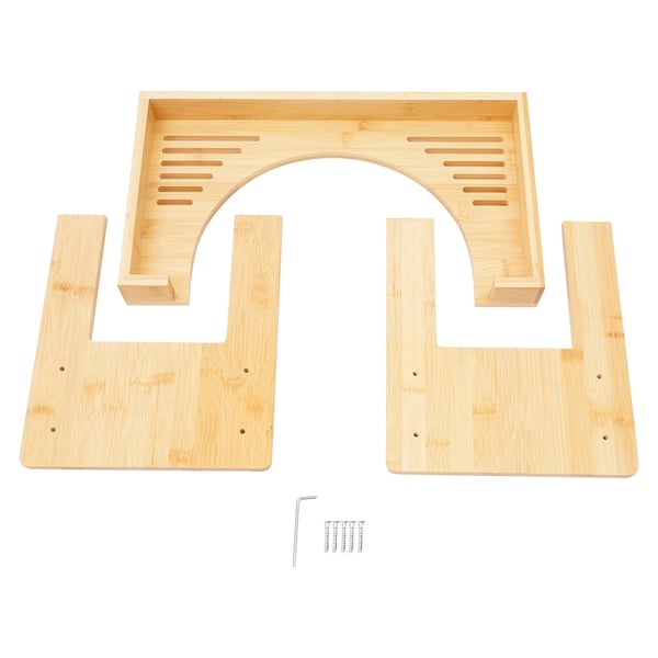 Toilet fodskammel - Justerbar squat-skammel - Bambus - Højde 18–23 cm - Mål 45×25×22,5 cm - Lysegul