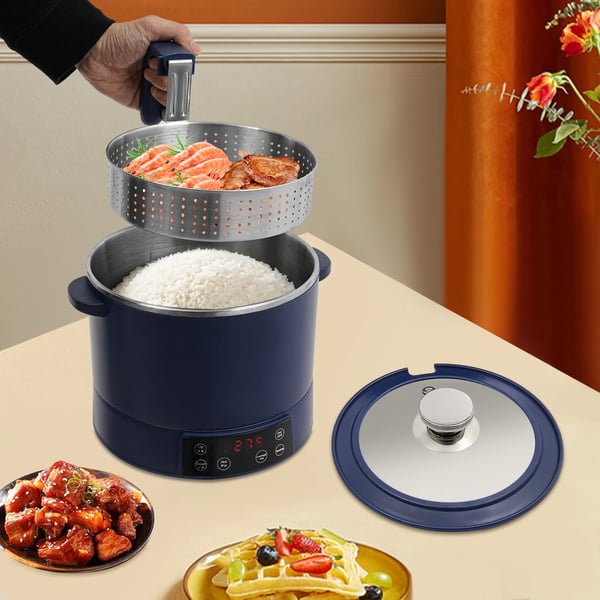 Riskoger med sukkerreduktion - Trykkoger - 1500 W - 3 l - Rustfrit stål - Ris/korn - Blå
