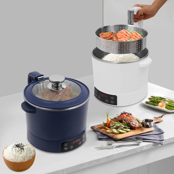 Riskoger med sukkerreduktion - Trykkoger - 1500 W - 3 l - Rustfrit stål - Ris/korn - Blå