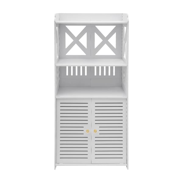 Badeværelsesskab - Opbevaringsreol - Smalt toiletsideskab - 40×25×90 cm - Vandtæt PVC - Moderne - Hvid