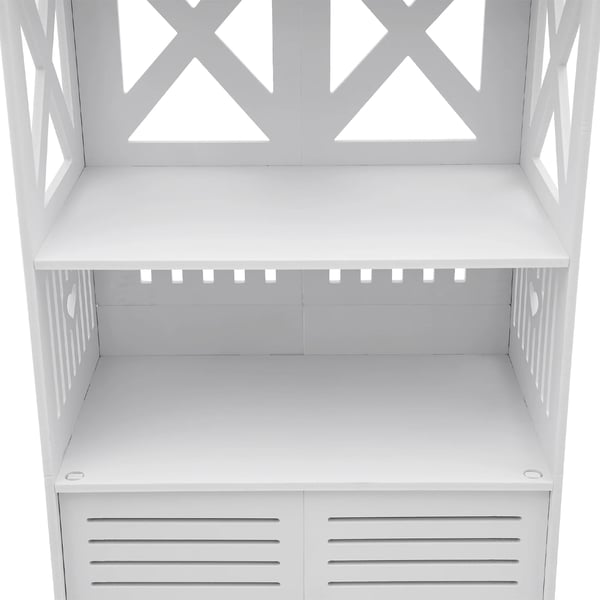 Badeværelsesskab - Opbevaringsreol - Smalt toiletsideskab - 40×25×90 cm - Vandtæt PVC - Moderne - Hvid