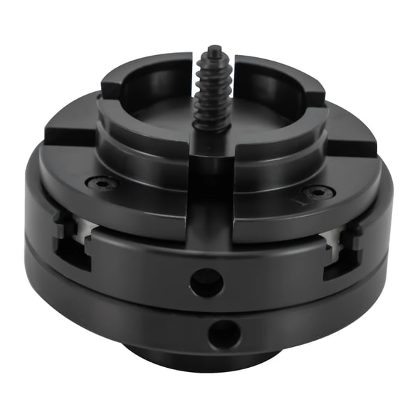 Drejepatron - 4-klo - Selvcentrerende - Spændvidde 39–76 mm - Nøjagtighed 0,3 mm - M18×2,5 Gevind - Højkulstofstål - Sort