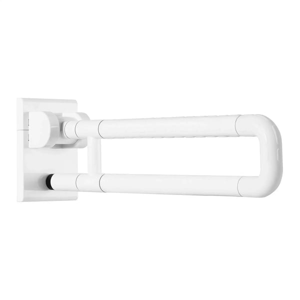 Bad og toilet støttegreb - Opfældbar håndliste - Rustfrit stål - 60×8×20 cm - Maks 227 kg - Kort model - Hvid