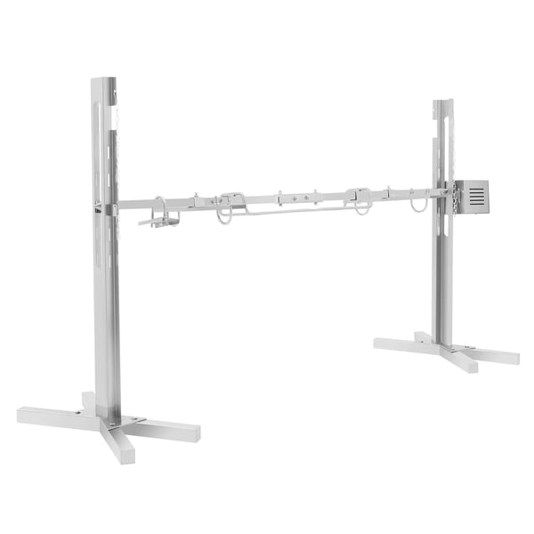 Udendørs grill-rotisserie - Elektrisk/manuelt grillstativ - 360° rotation - Højdejustering 5 trin - 2,5 omdr./min - Rustfrit stål - Max 40 kg