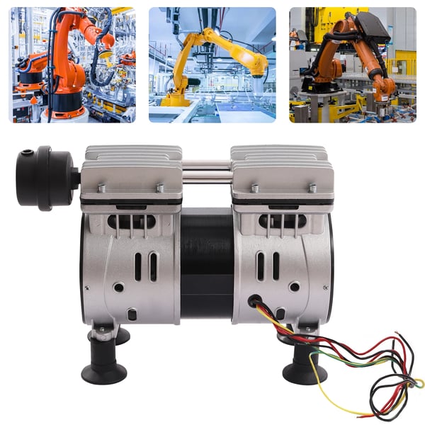 Vakuumpumpe - LC-V550 - Oliefri - Støjsvag - 550 W - 220V/50Hz - 1440 rpm - Maks. vakuum -900 mbar - Sølv