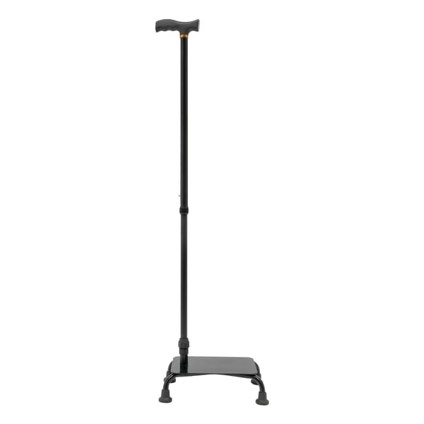 Kävelykeppi portaisiin - Korkeussäädettävä 85–105 cm, 10 pykälää - Maks. 150 kg - Askelalusta 23×15×7,5 cm - Alumiiniseos ja rauta - Musta