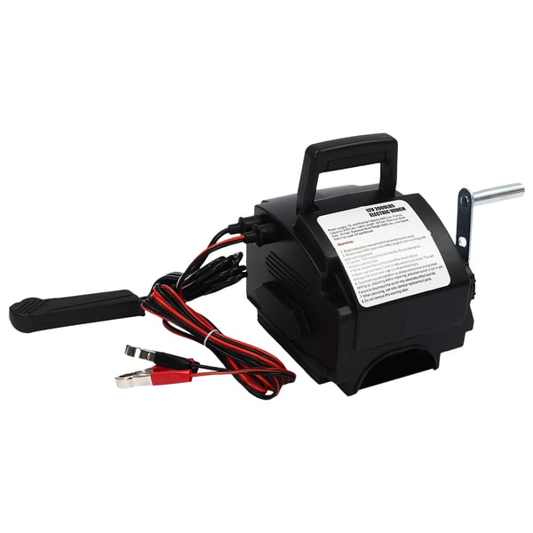 Elspil / Ankerspil - 12 V - Permanentmagnet DC-motor - Enkeltretning - 2.722 kg rullekraft - Stål & ABS - Sort