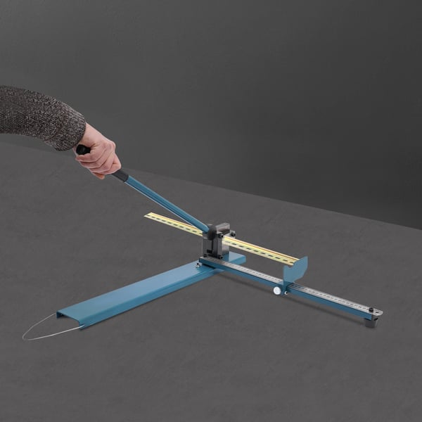Føringsskinne skæremaskine / skinneskærer - DC-35 - Målelineal 35–40 cm - Til aluminiumsskinner - Parallel føringssystem - Legeret stål - Blå