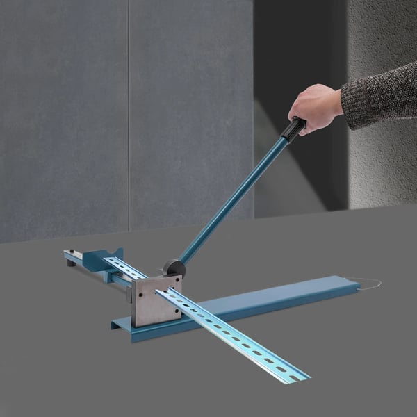 Føringsskinne skæremaskine / skinneskærer - DC-35 - Målelineal 35–40 cm - Til aluminiumsskinner - Parallel føringssystem - Legeret stål - Blå