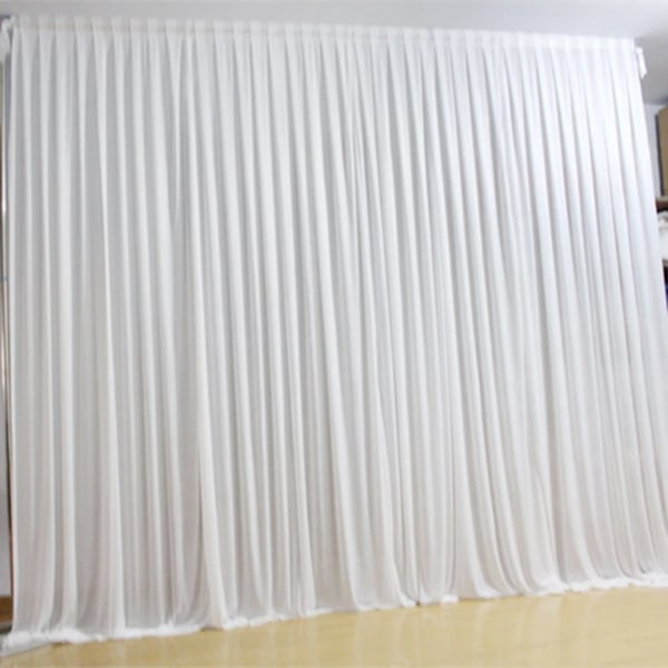 Baggrundsdraperi til foto & bryllup - Gardin - 300x300 cm - Loftmontering - 100% silke - Gennemsigtig - 1 panel - Hvid