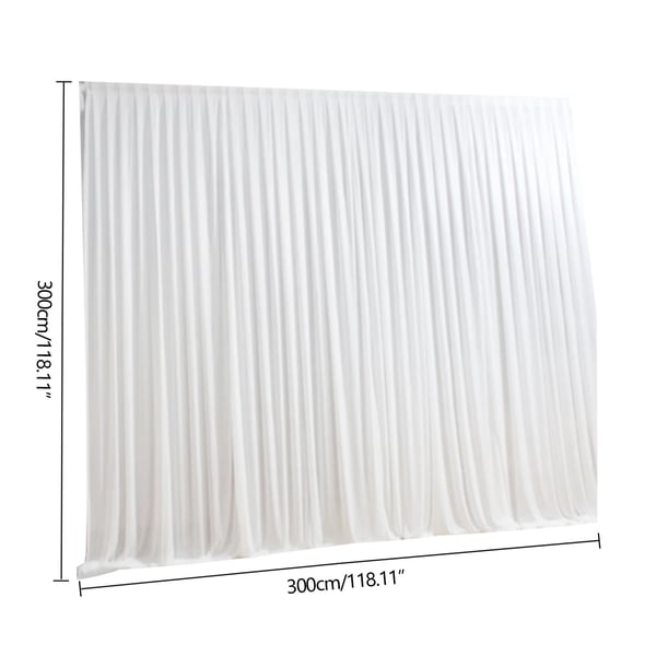 Baggrundsdraperi til foto & bryllup - Gardin - 300x300 cm - Loftmontering - 100% silke - Gennemsigtig - 1 panel - Hvid
