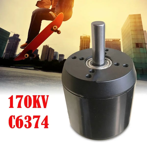Børsteløs Motor - C6374 170KV - Til El-skateboard og Longboard - BLDC - Sort