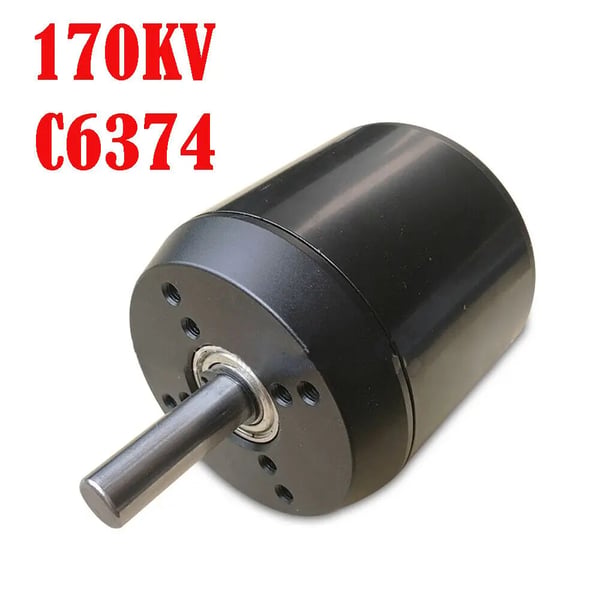Børsteløs Motor - C6374 170KV - Til El-skateboard og Longboard - BLDC - Sort