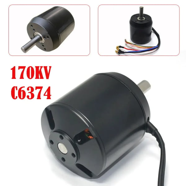 Børsteløs Motor - C6374 170KV - Til El-skateboard og Longboard - BLDC - Sort