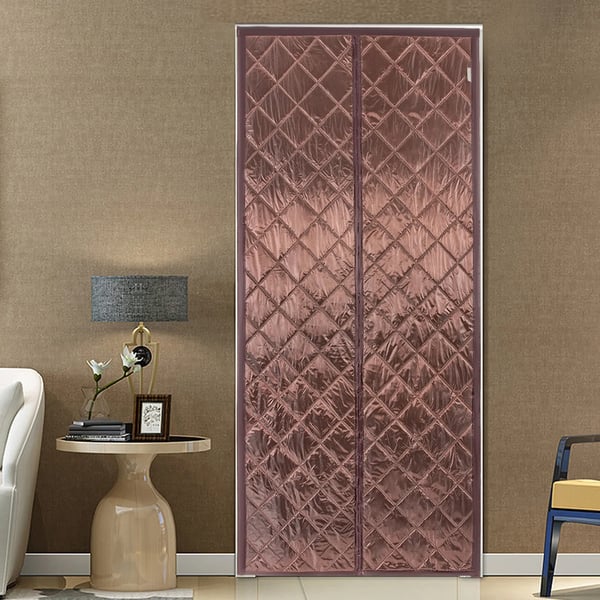 Magnetisk termogardin - Dørgardin - Varmeisolerende - Vindtæt og vandtæt - PVC - Størrelse 100 x 210 cm - Brun