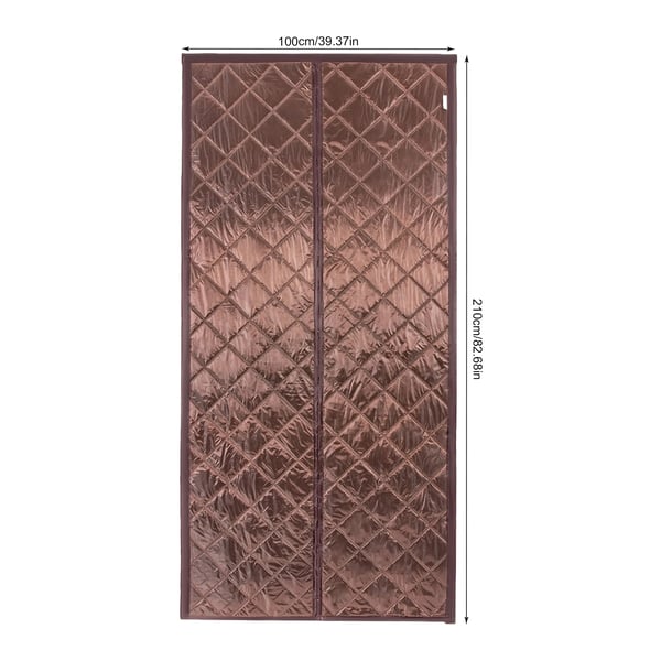 Magnetisk termogardin - Dørgardin - Varmeisolerende - Vindtæt og vandtæt - PVC - Størrelse 100 x 210 cm - Brun