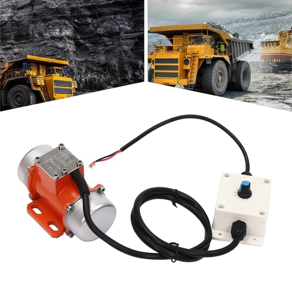 Vibrationsmotor Rystemotor - HY-M0.4 - Børsteløs DC 12 V - Effekt 40 W - Hastighed 4000 o/min - Hastighedsregulator - Sølv