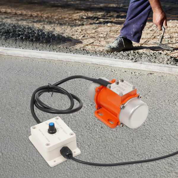 Vibrationsmotor Rystemotor - HY-M0.4 - Børsteløs DC 12 V - Effekt 40 W - Hastighed 4000 o/min - Hastighedsregulator - Sølv
