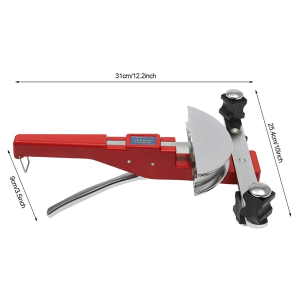 Manuel rørbukkersæt - CT-999F rørbukningsmaskine - Kapacitet 6–22 mm - Op til 90° - Rørskærer medfølger - Bærbar - Aluminium & stål - Rød