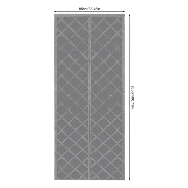 Magnetisk termisk dørgardin - Mørklæggende - Vandtæt PVC - Selvlukkende magneter - 86 x 208 cm - Grå