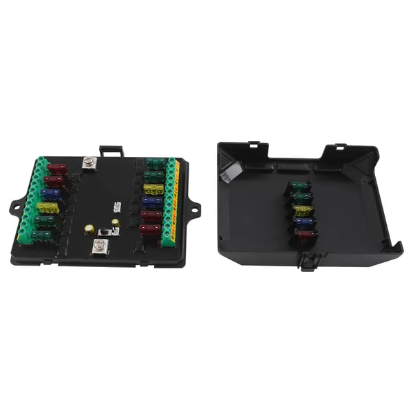 App-styret afbryderpanel - 12-kanals 12-vejs - DC 12–24 V - RGB 8 farver - Lysstyrke 5 niveauer - Maks. 80 A 960/1920 W - Til båd UTV SUV campingvogn